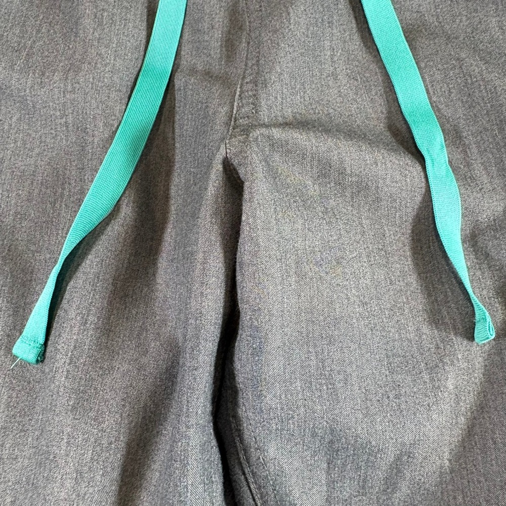 FIGS Scrub Pants Womens XS Grey Technical Collection Teal Drawstring Yoga Waist - Picture 11 of 13